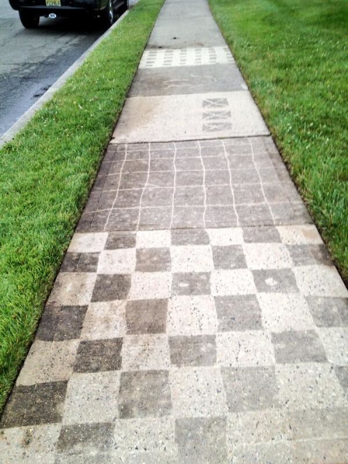 Lets See How My Neighbors Like My Custom Powerwashed Sidewalk