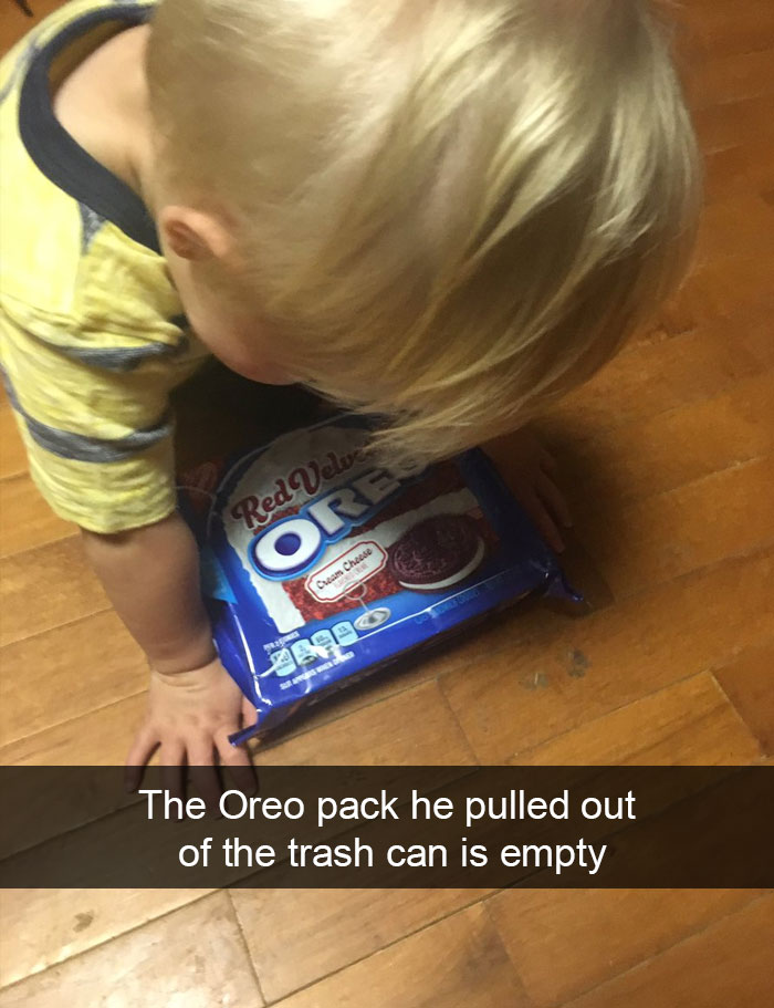 The Oreo Pack He Pulled Out Of The Trash Can Is Empty