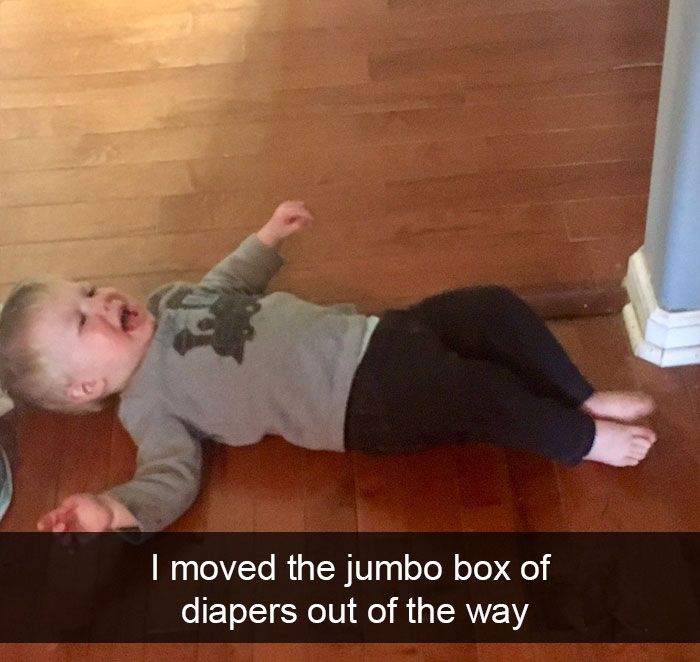 I Moved The Jumbo Box Of Diapers Out Of The Way