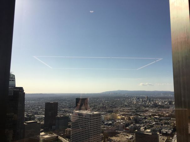 The Reflection Of The Lights In The Room Behind Me Make It Look Like The Sky Has A Trap Door