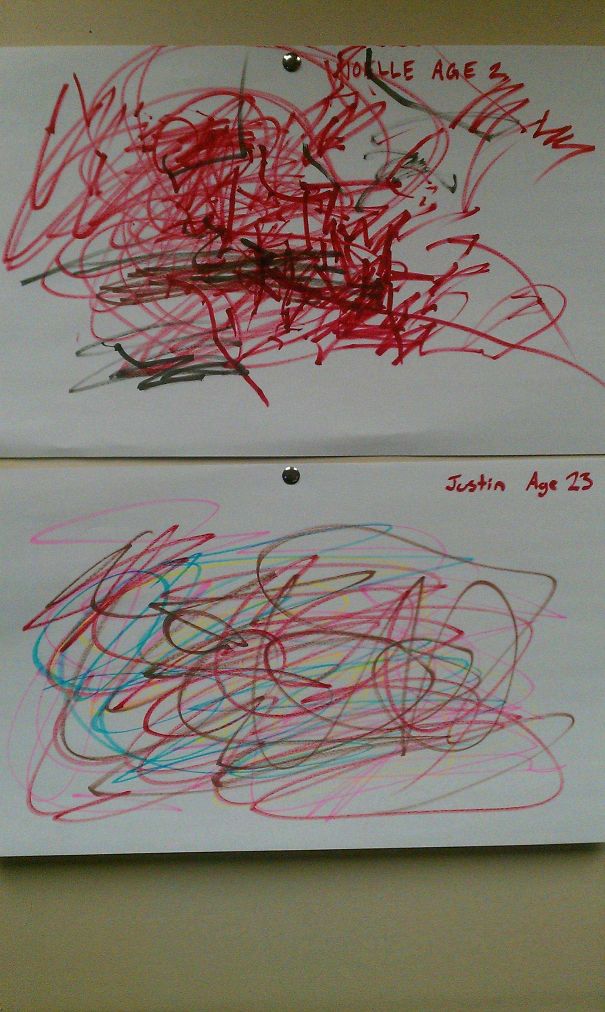 Ever Since My Boss Has Had A Daughter I've Received Diminishing Amounts Of Attention. But I'll Be Damned If I'm Going To Let Her Artwork Be The Only Thing On Display In The Office!