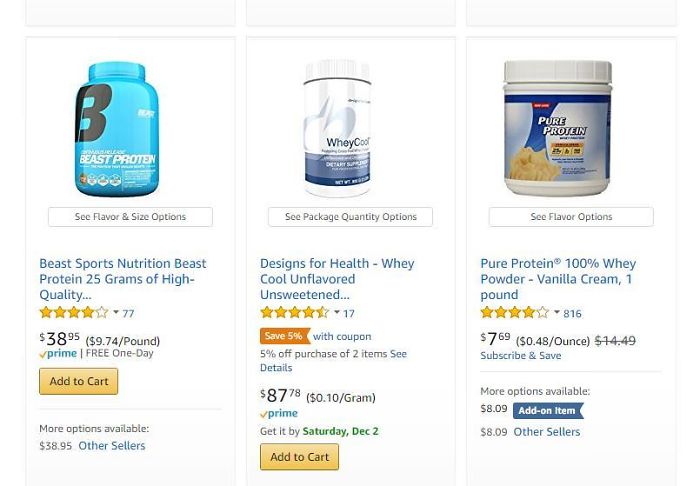 Comparing The Cost To Weight Ratio Has Never Been Easier