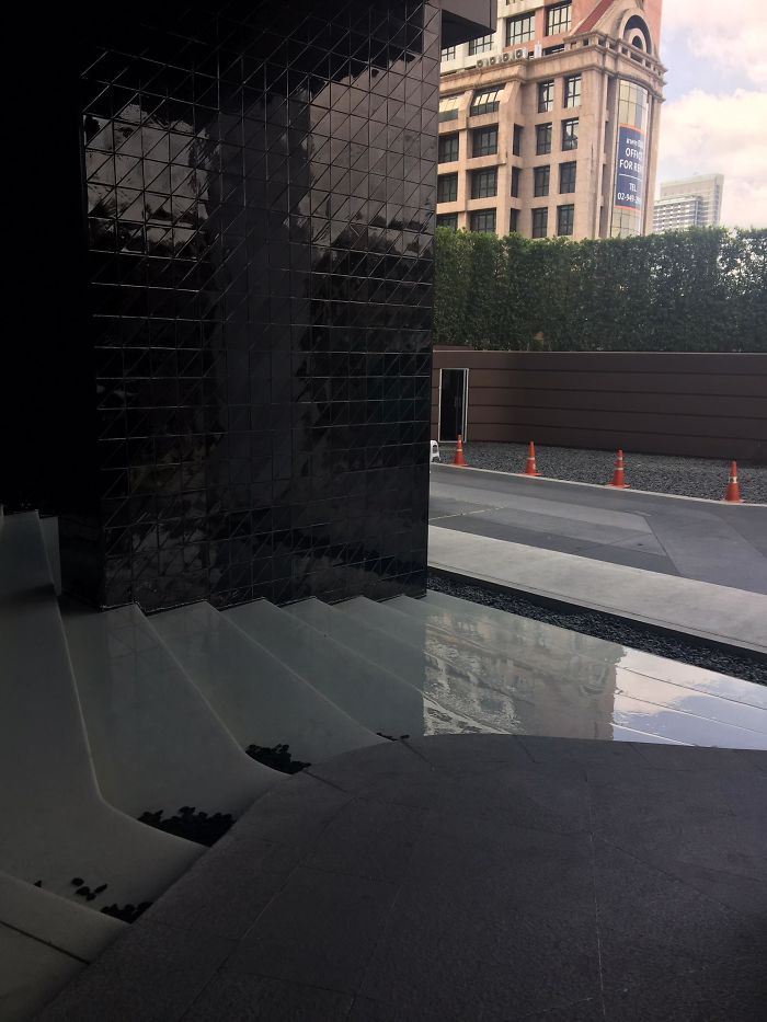 These Aren’t Stairs. They Are Decorative Waterfalls. My Friend Walked Into Them And Slipped, I Laughed My A** Off