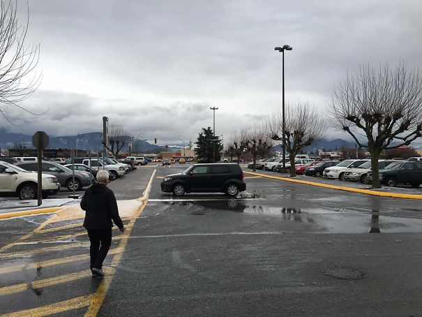 Someone Thought The Stop Line Was A Parking Space