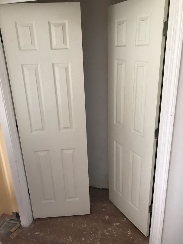 My Friends Carpenter Saw Nothing Wrong With How He Installed The Closet Doors