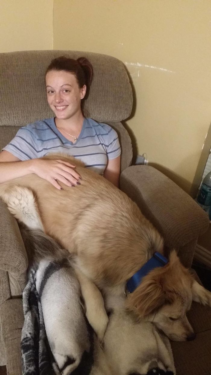 Mommy Has The Flu And He Can't Handle Her Being Sick. He Must Comfort Her. All 65 Pounds Of Him