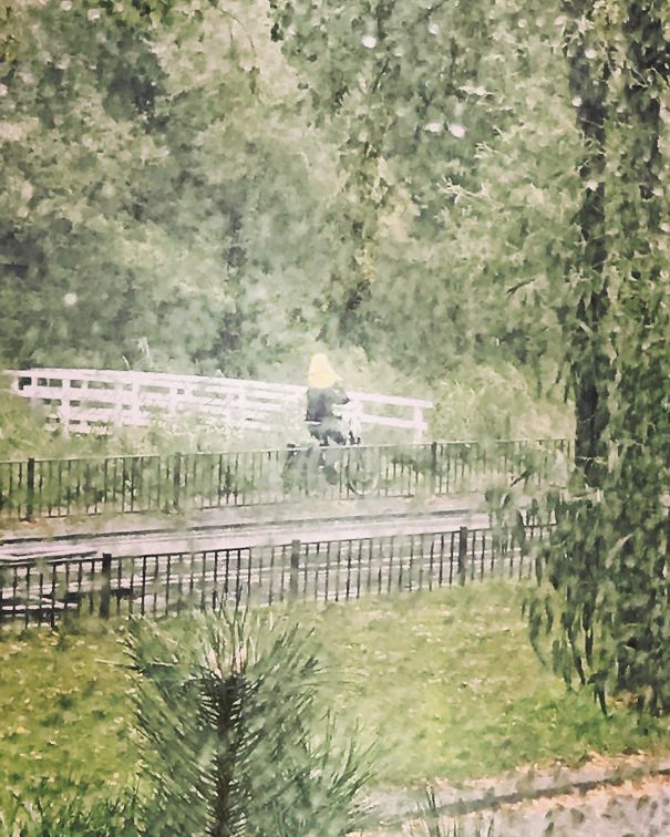 This Unfiltered Picture I Took Looks Like An Oil Painting Because Of The Rain On The Window