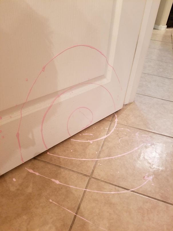 This Spiral My Wife's Nail Polish Made When It Dropped And Broke