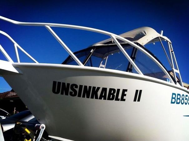 Funny white boat name 