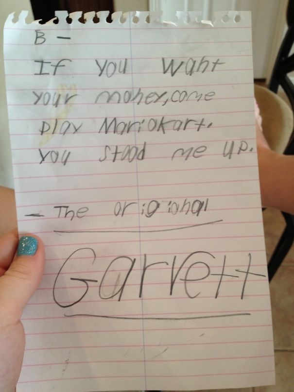My Boyfriend And Kid I Babysit Are Both Named Garrett. This Is From Little Garrett