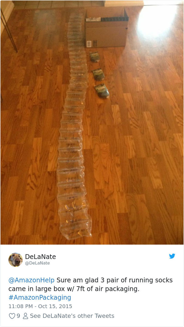 7ft Of Air Packaging To Protect The Socks