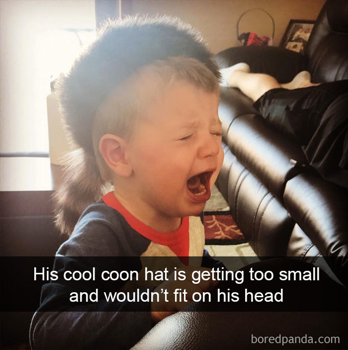 His Cool Coon Hat Is Getting Too Small And Wouldn’t Fit On His Head
