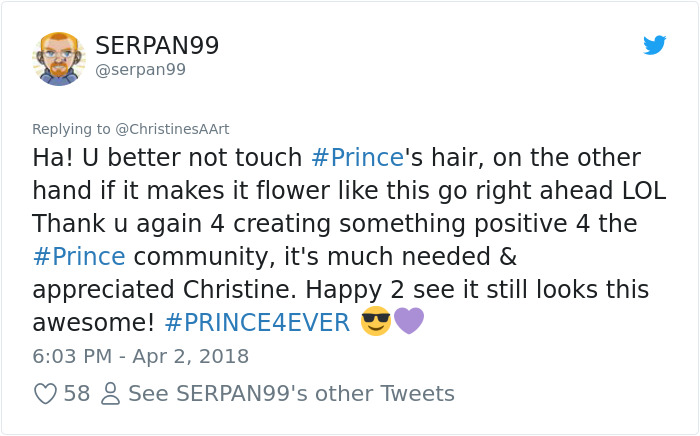 Prince Mural Suddenly Grows Magnificent Flowery Crown And It's The Most Beautiful Tribute