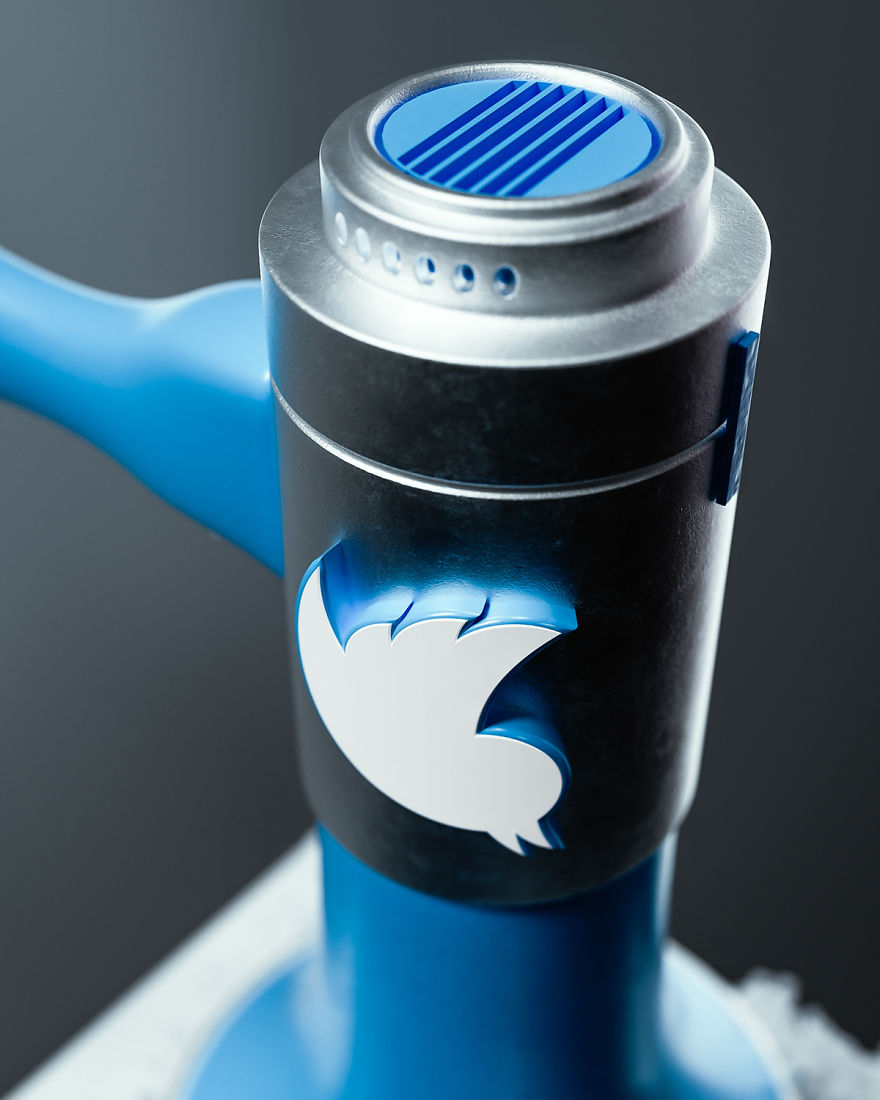 Artist Creates Metaphorical Sculptures Of Social Media Giants