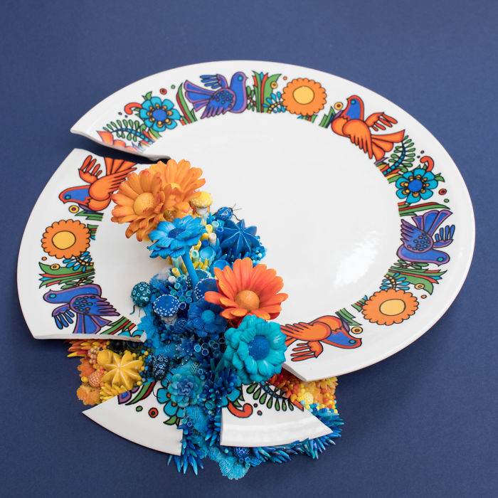 Artist Makes Unexpectedly Colorful Life Forms Grow Out Of Trash