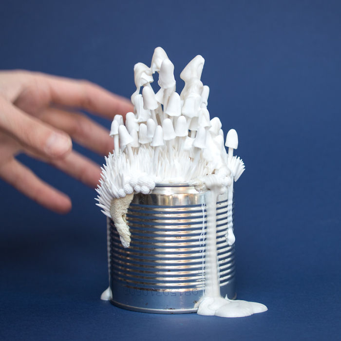 Artist Makes Unexpectedly Colorful Life Forms Grow Out Of Trash