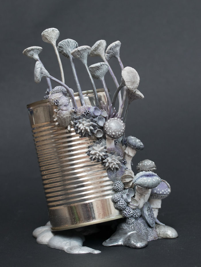 Artist Makes Unexpectedly Colorful Life Forms Grow Out Of Trash