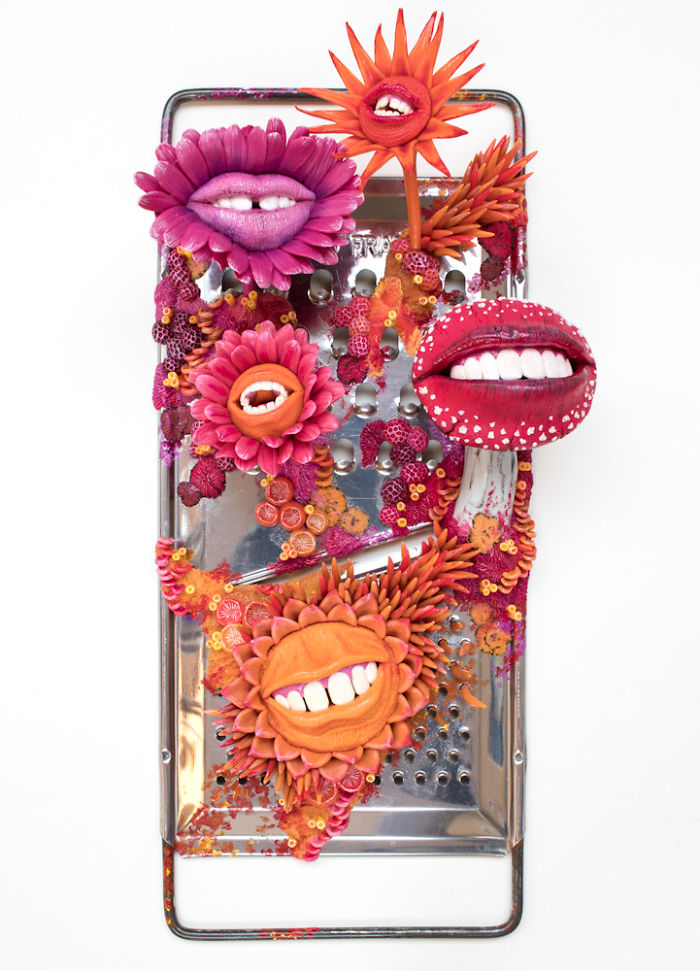 Artist Makes Unexpectedly Colorful Life Forms Grow Out Of Trash