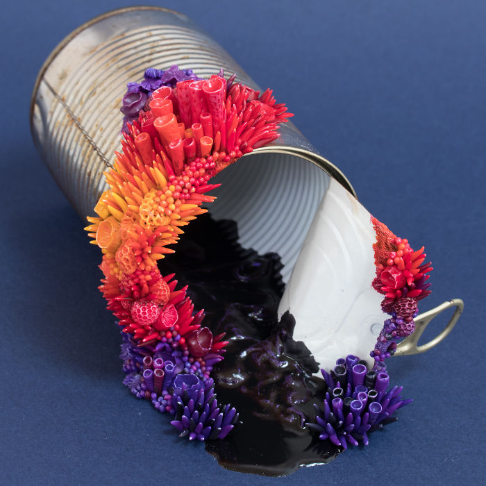 Artist Makes Unexpectedly Colorful Life Forms Grow Out Of Trash