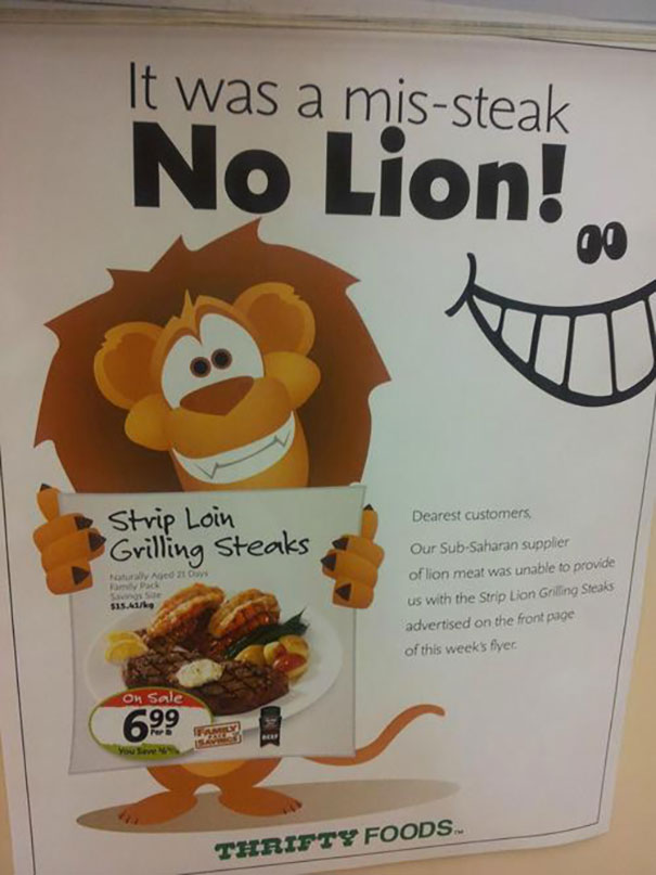 Grocery Store Has A Sense Of Humour About Their Typos