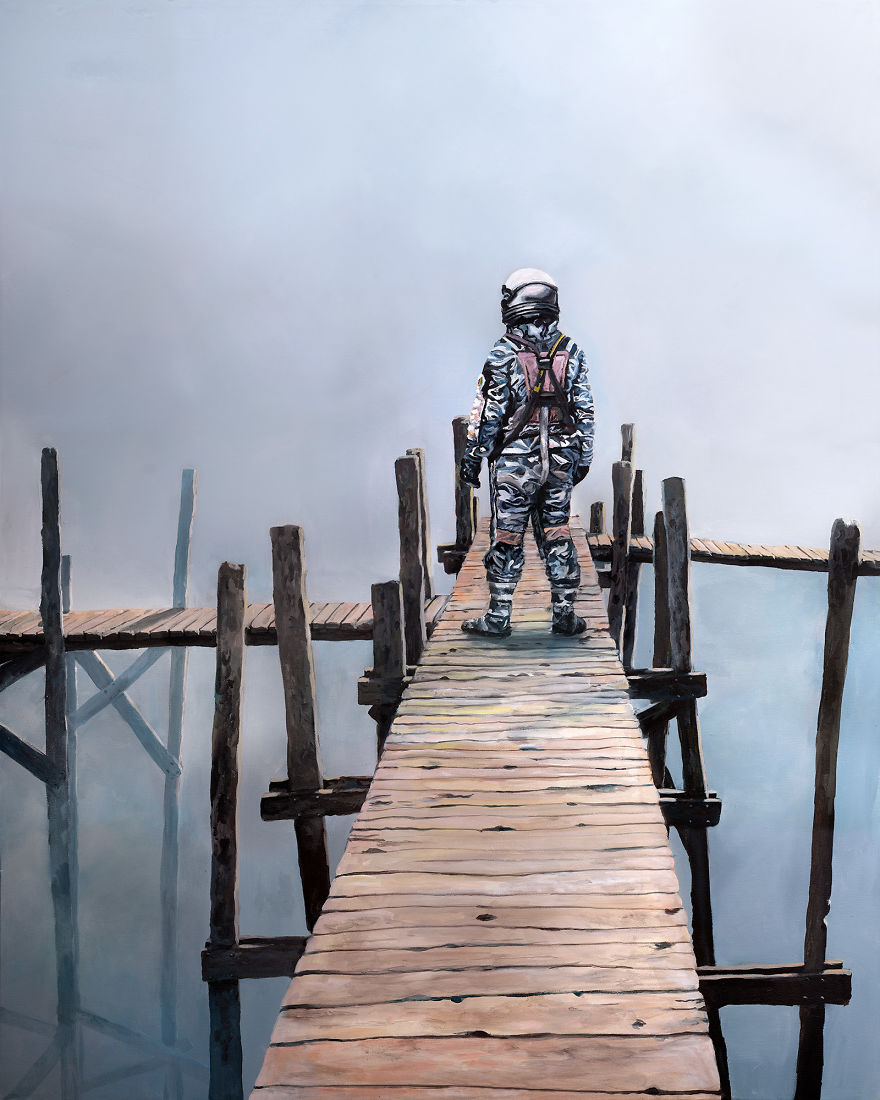 I Create Melancholic Paintings Of Astronauts And Sheep I Create Melancholic Paintings Of Astronauts And Sheep