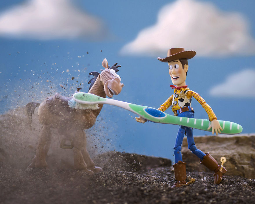 Horse Grooming - The Process By Which The Dirt On Bullseye Is Transferred To Woody.