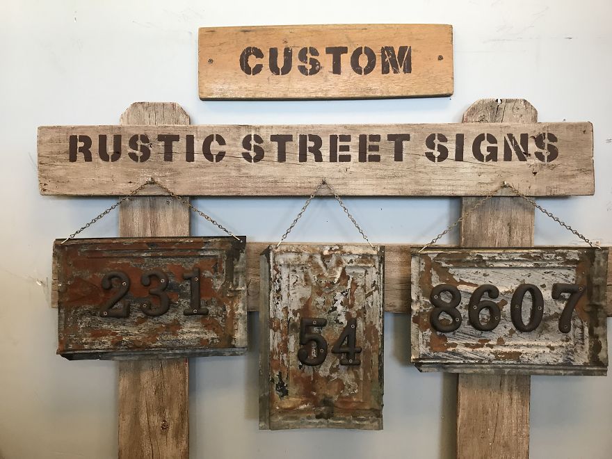 I Transform Architectural Tin Roof Tiles Into Incredible Street Number Address Signs I Transform Architectural Tin Roof Tiles Into Incredible Street Number Address Signs
