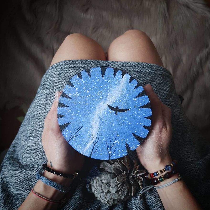 I Love To Paint On Wood Pieces Found During My Forest Wanderings.