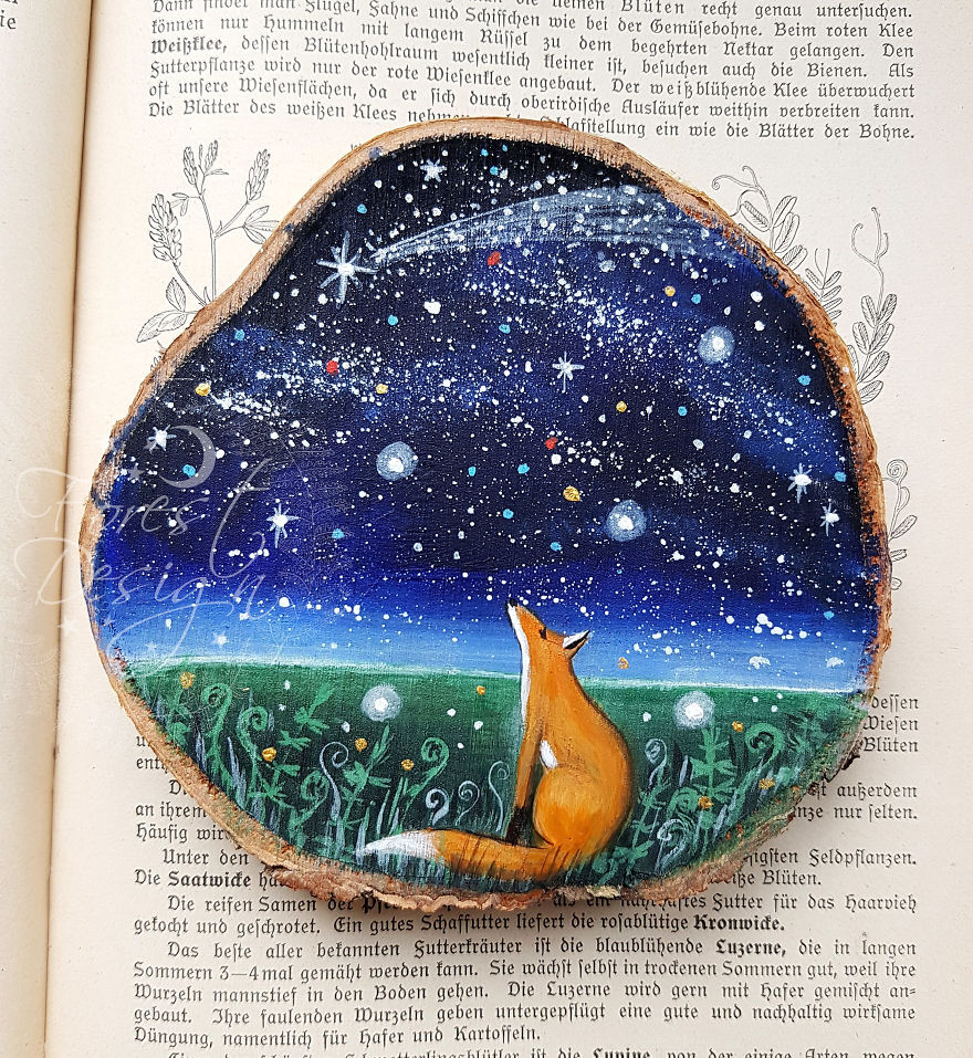 I Love To Paint On Wood Pieces Found During My Forest Wanderings.