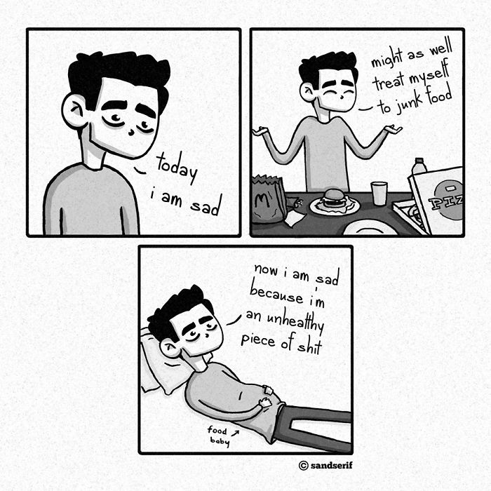 I Make Dark And Amusing Comics About My Life To Express Myself