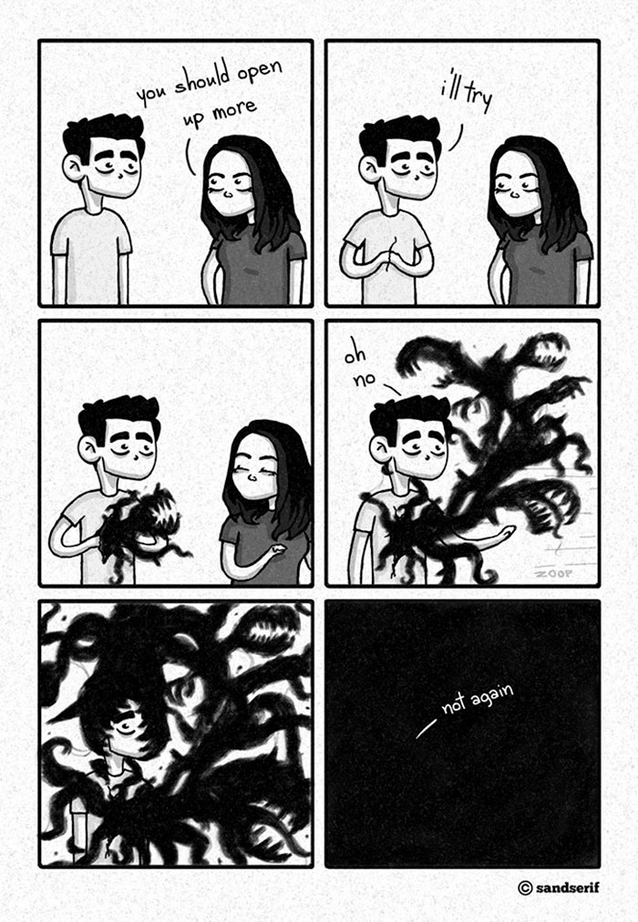 I Make Dark And Amusing Comics About My Life To Express Myself