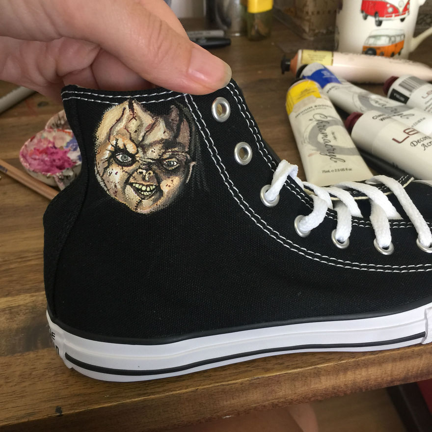 I Turned These Boring Shoes Into A Perfect Pair For A 9-Year-Old Horror Movie Fan I Turned These Boring Shoes Into A Perfect Pair For A 9-Year-Old Horror Movie Fan