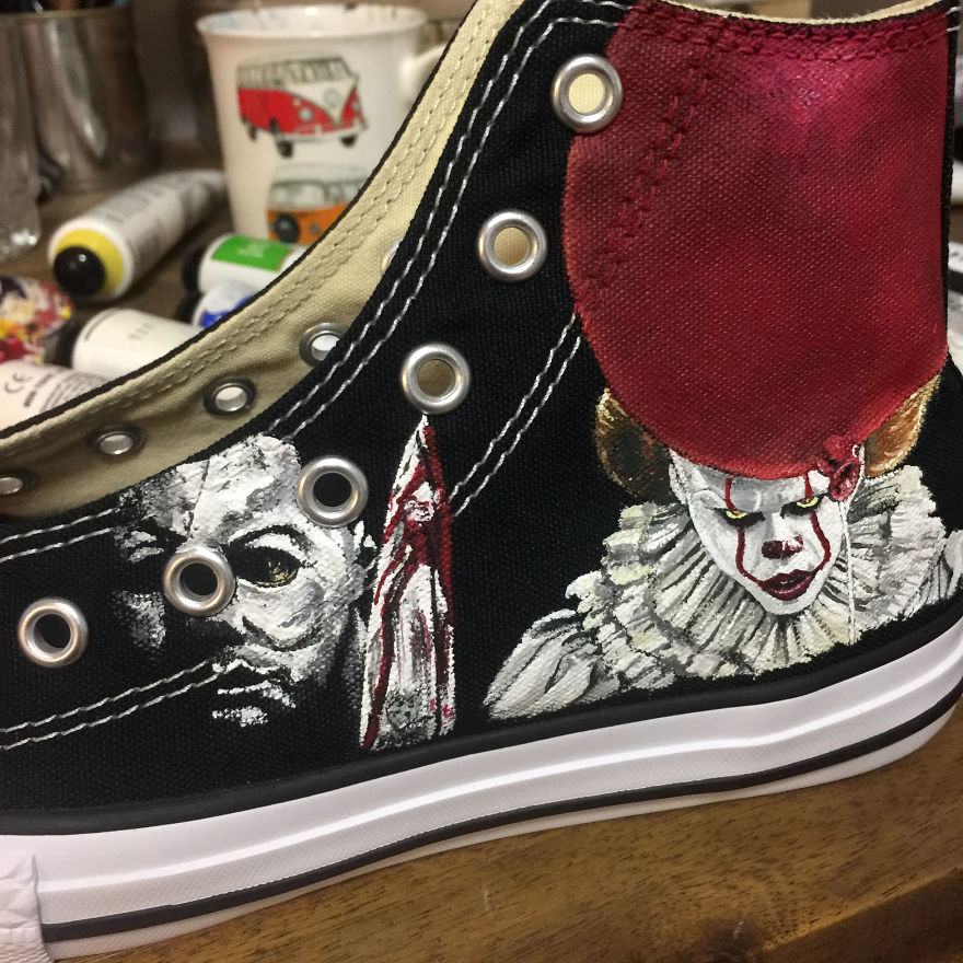 I Turned These Boring Shoes Into A Perfect Pair For A 9-Year-Old Horror Movie Fan I Turned These Boring Shoes Into A Perfect Pair For A 9-Year-Old Horror Movie Fan