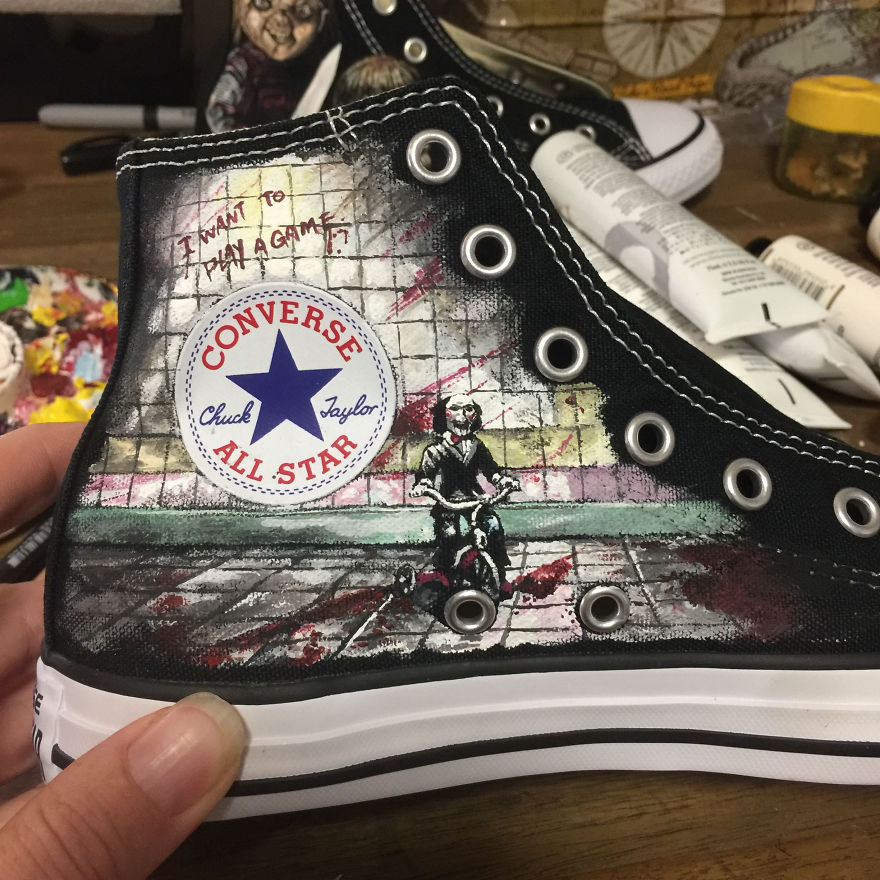 I Turned These Boring Shoes Into A Perfect Pair For A 9-Year-Old Horror Movie Fan I Turned These Boring Shoes Into A Perfect Pair For A 9-Year-Old Horror Movie Fan