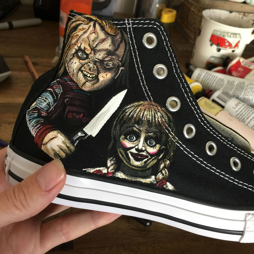 I Turned These Boring Shoes Into A Perfect Pair For A 9-Year-Old Horror Movie Fan I Turned These Boring Shoes Into A Perfect Pair For A 9-Year-Old Horror Movie Fan