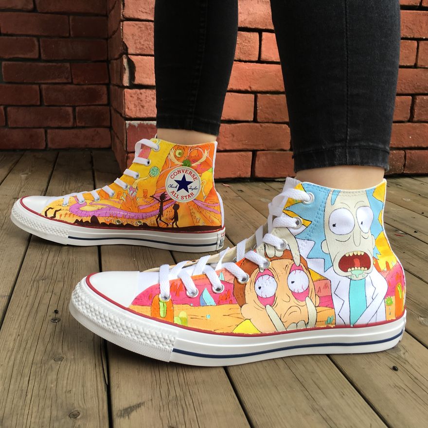 I Hand-Painted These Shoes With Rick And Morty Characters I Hand-Painted These Shoes With Rick And Morty Characters