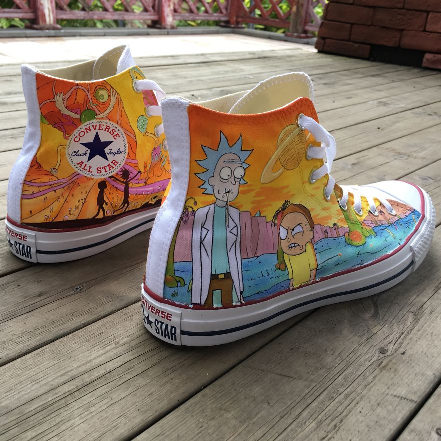 I Hand-Painted These Shoes With Rick And Morty Characters I Hand-Painted These Shoes With Rick And Morty Characters
