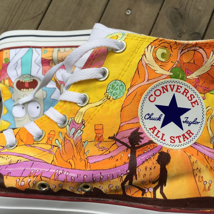 I Hand-Painted These Shoes With Rick And Morty Characters I Hand-Painted These Shoes With Rick And Morty Characters