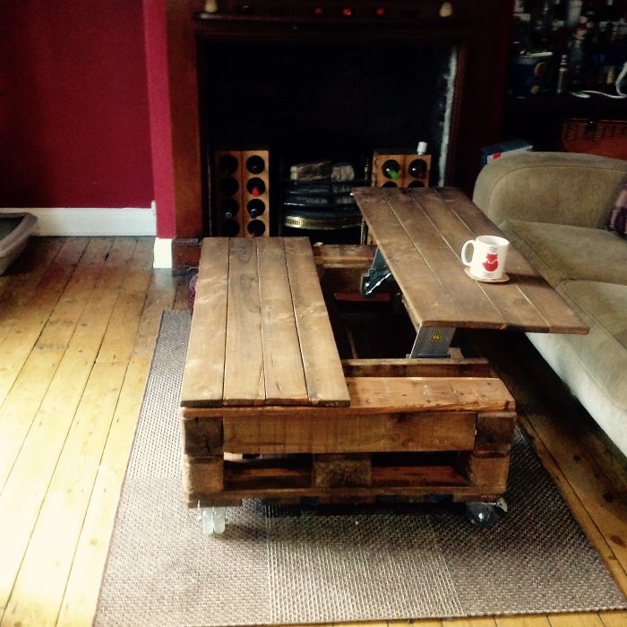 Coffee Table My Husband Made Out Of Old Palettes