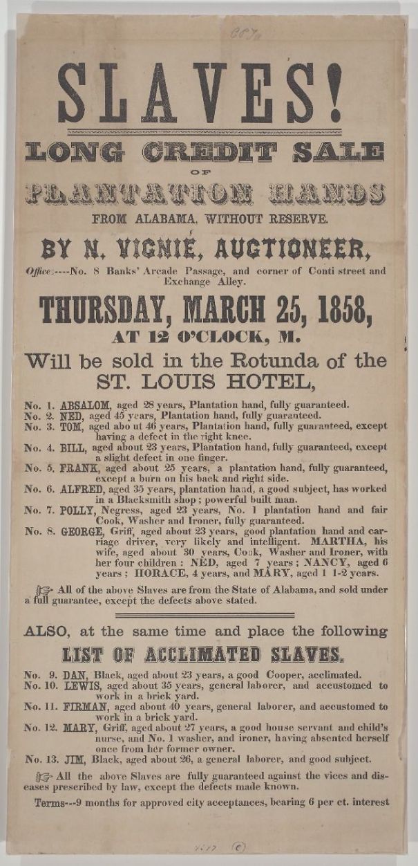 In The 19th Century Were Spread Posters Communicating Auctions Sales Of American Slaves And This Is Unbelievable To Have Happened