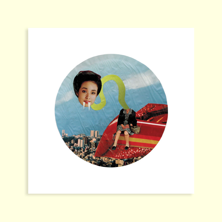 Tales Of Creepy Female Japanese Demons Told Through My Collages (Yokai)