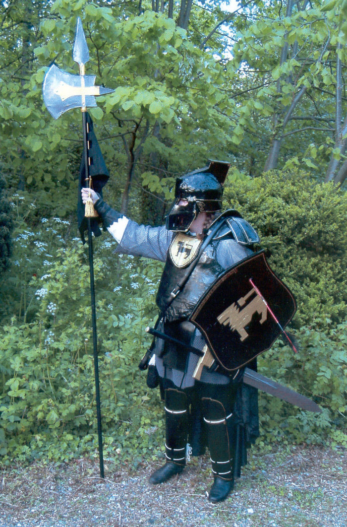 Light Weight Armour - Suit And Weapons Made For About $40, Constructed From Various Scraps An A Whole Lot Of Old Fashioned Phone-Books.