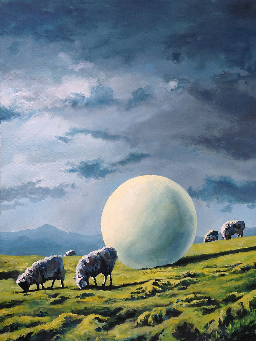 I Create Melancholic Paintings Of Astronauts And Sheep I Create Melancholic Paintings Of Astronauts And Sheep