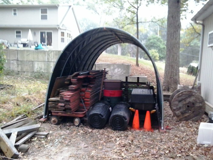 A Shelter For My Outdoor Things. I Call Him Shedward.