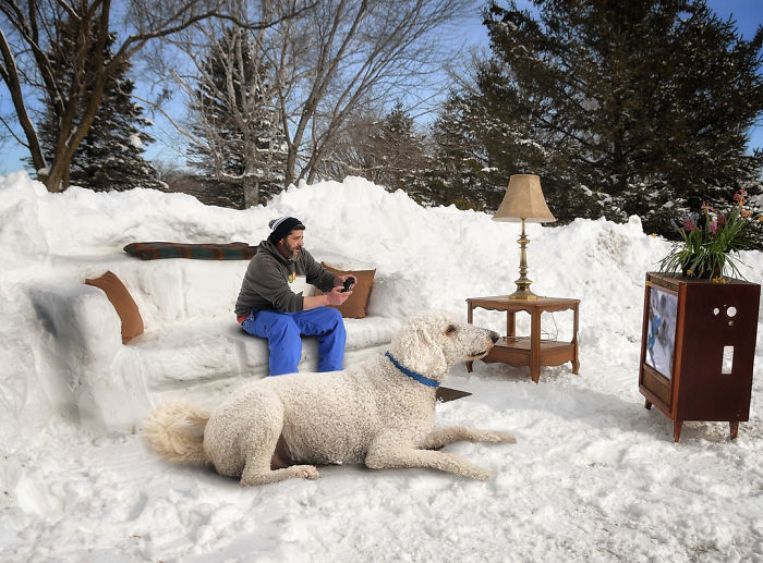 Photographer Makes Funny Montages With Photos Of His Giant Dog (New Pics)