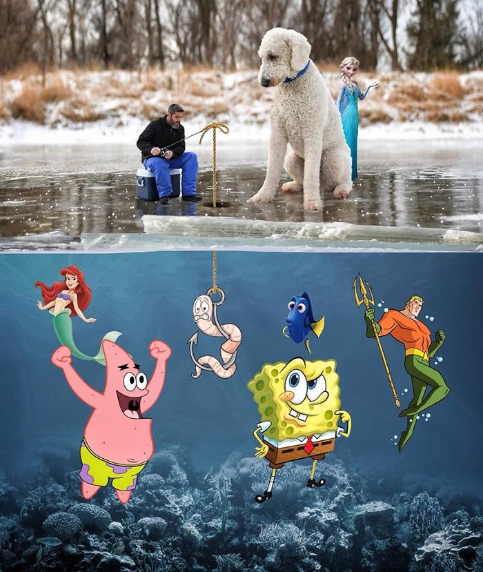 Photographer Makes Funny Montages With Photos Of His Giant Dog (New Pics)