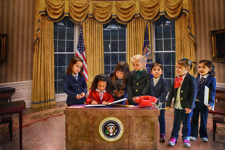 Little Girls Model As An All Female Presidential Cabinet For Empowering Children’s Book “Rad Girl Revolution” Little Girls Model As An All Female Presidential Cabinet For Empowering Children’s Book “Rad Girl Revolution”