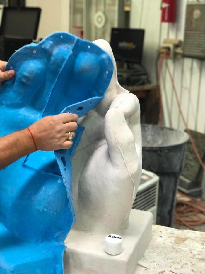 Sculpted A 2 Ft. Tall "Ok" Hand Statue