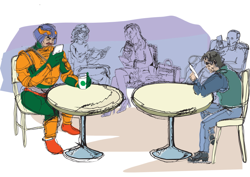 Ten Illustrations Of Superheroes And Villains Living Life Like The Rest Of Us