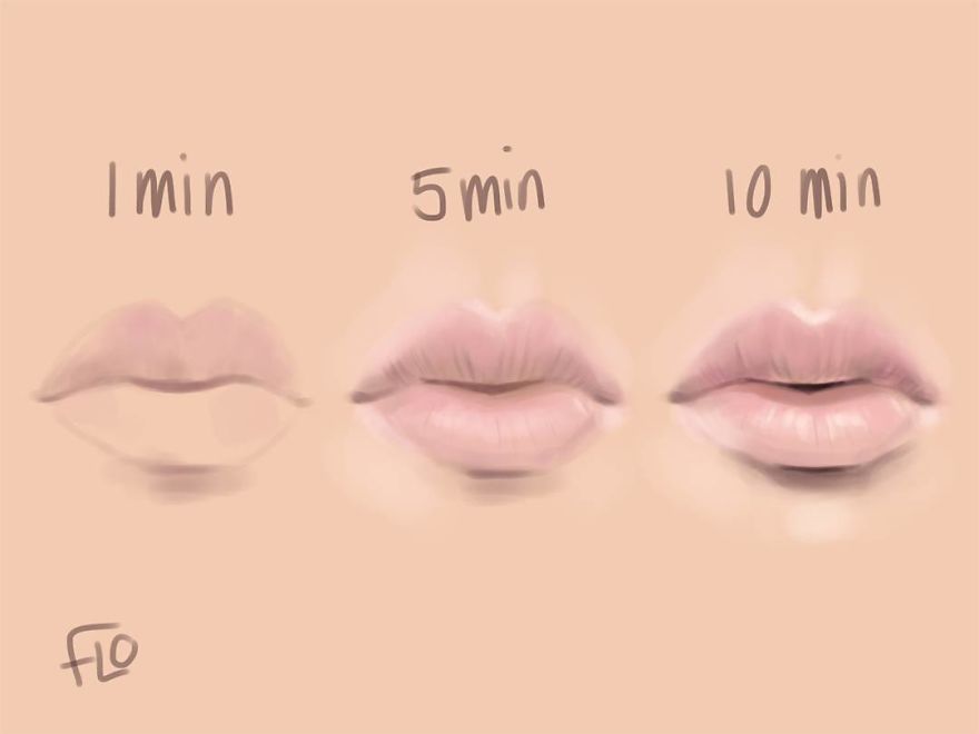 The Artist Shows How Much Time She Spends Creating Her Drawings.